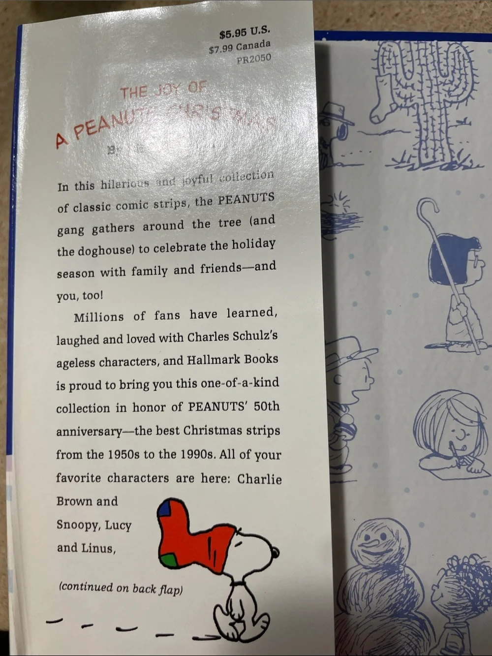 Vintage Hallmark The Joy of a Peanuts Christmas Blue Holiday Book